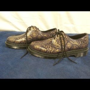 Dr. Martens purple/gold oxfords